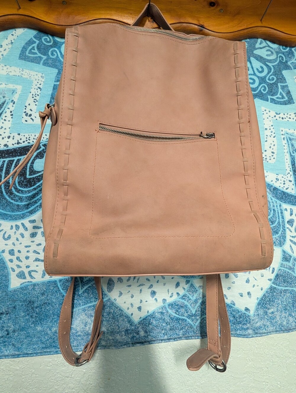 Universal Thread Tan Backpack Tote - Versatile Everyday Bag Faux Leather Boho